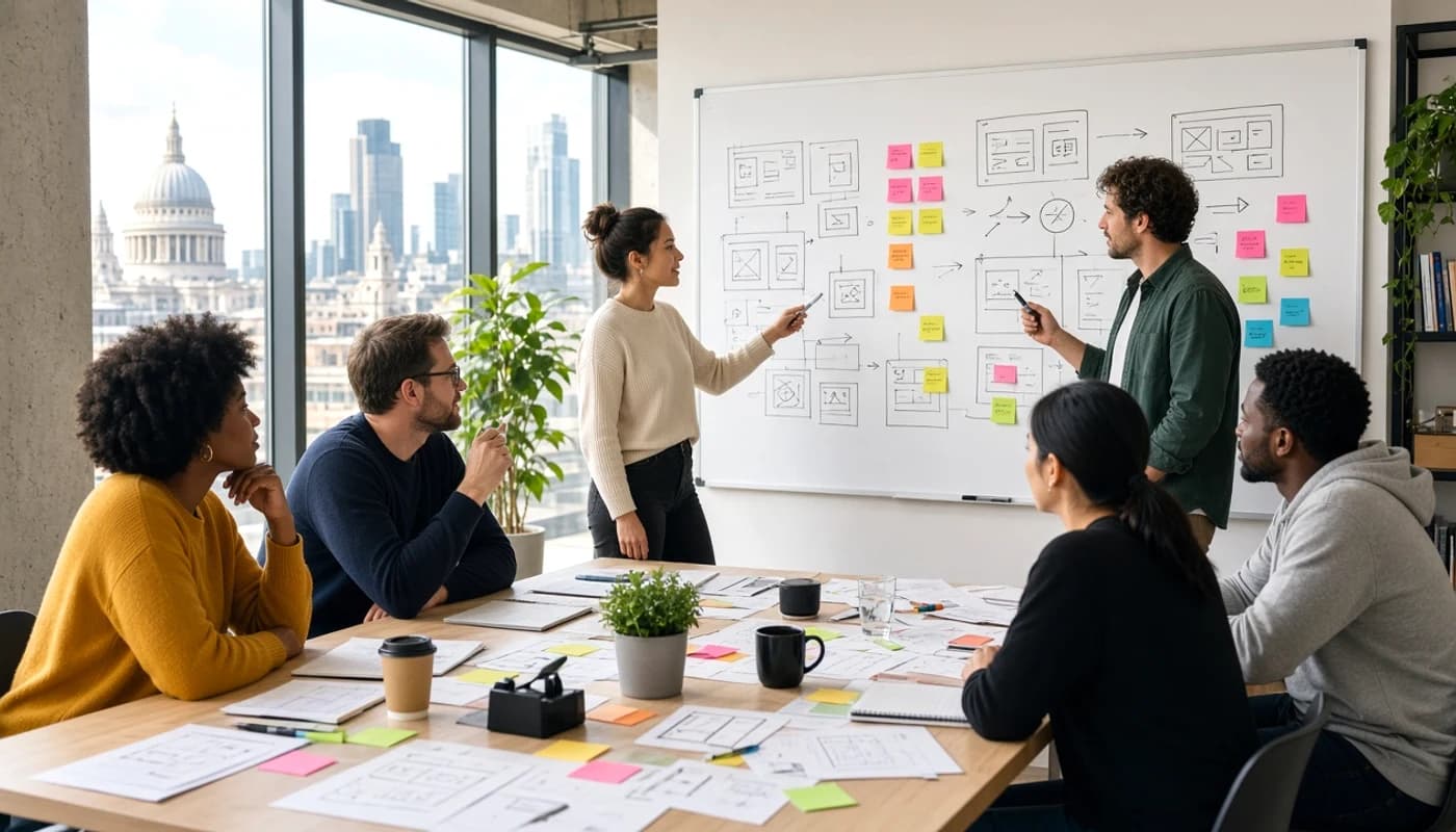 London based product and engineering team in discussion